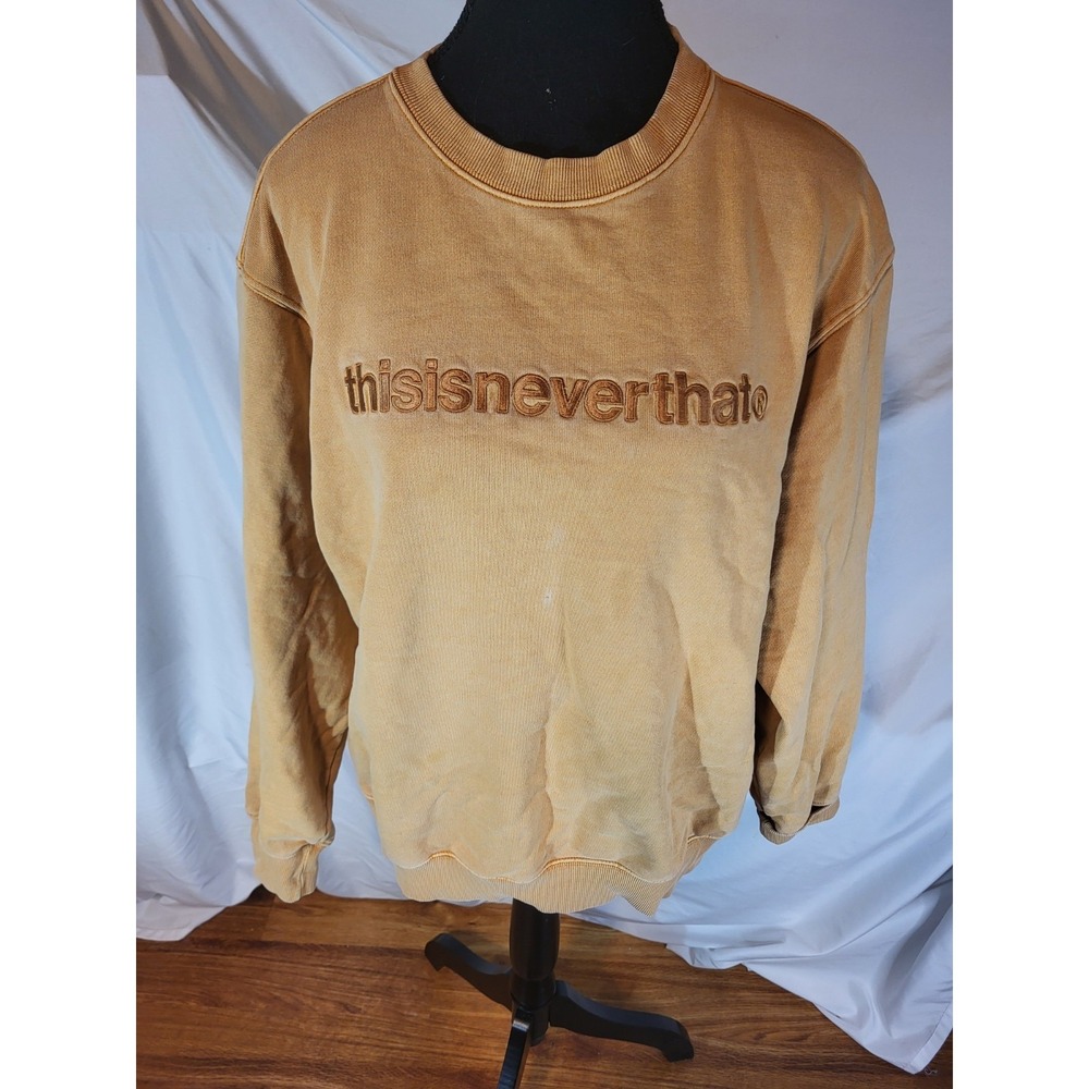 This Is Never That Mustard Yellow Crew Neck Sweatshirt Size M Flaw‎
